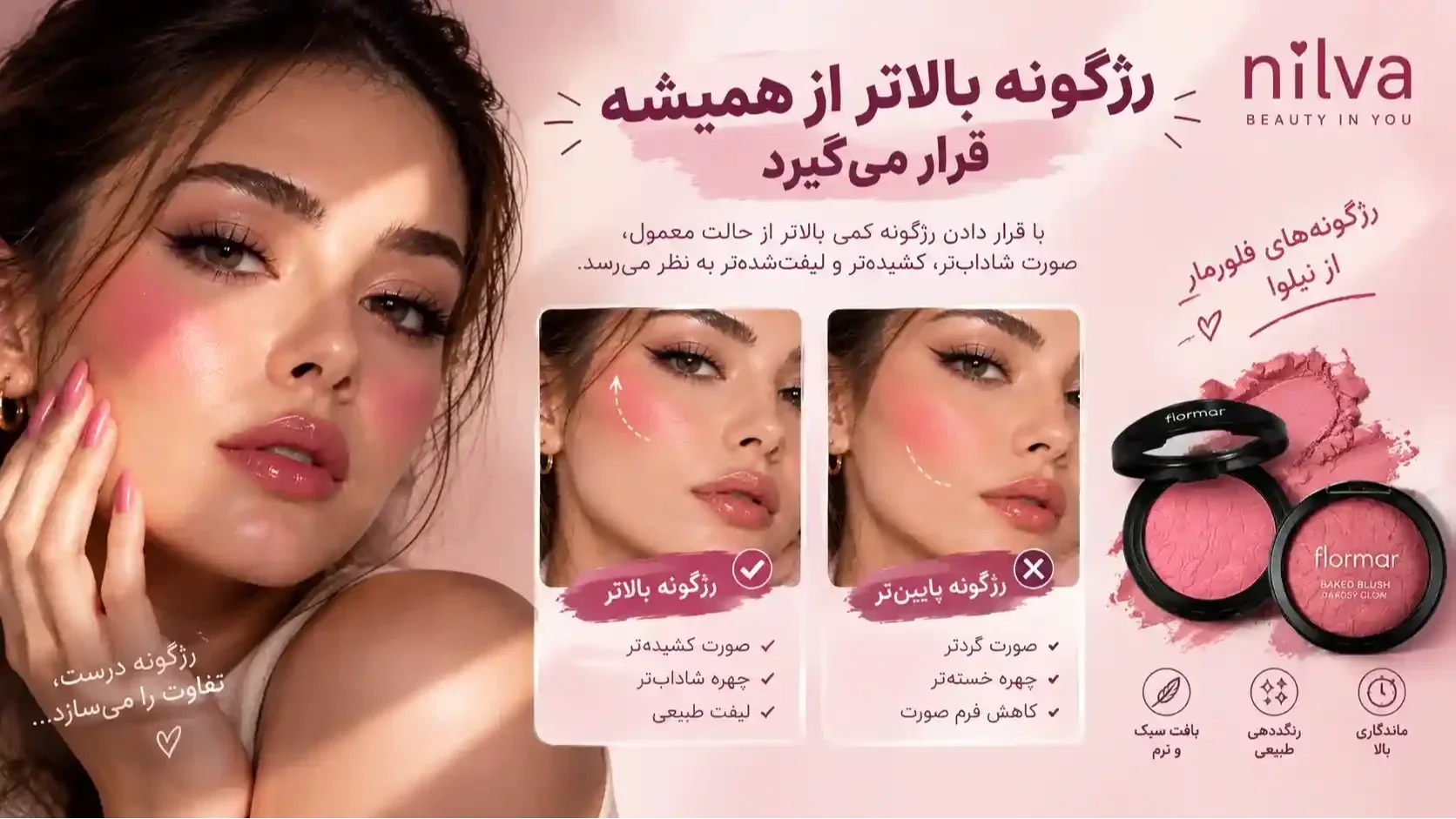 نحوه استفاده از رژگونه در آرایش 2026